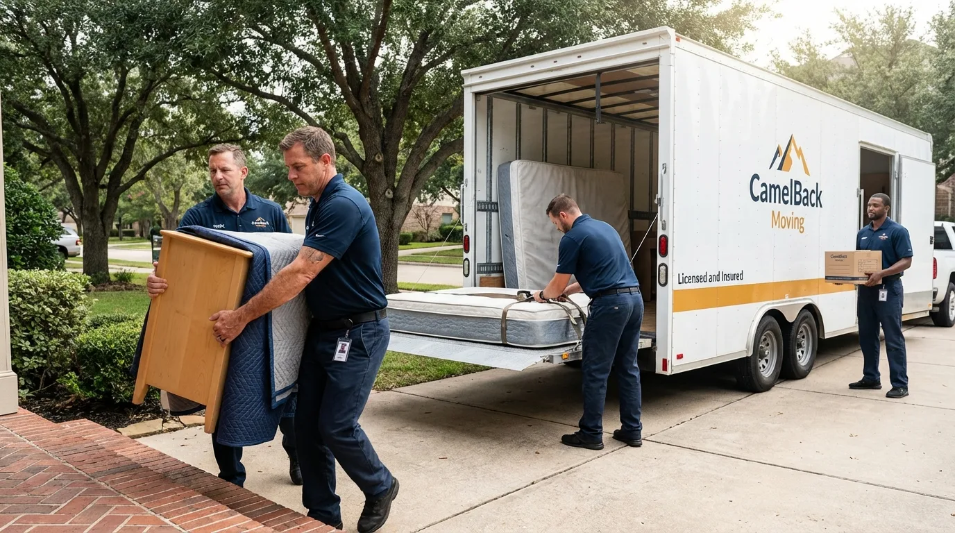 Crew loading residential truck for cross-state move from Celina, TN